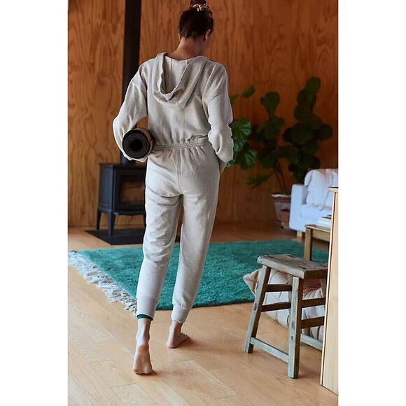 FREE PEOPLE FP Movement x Hatch Warm Up Jumpsuit S Maternity Heather Gray B66 - Picture 2 of 7